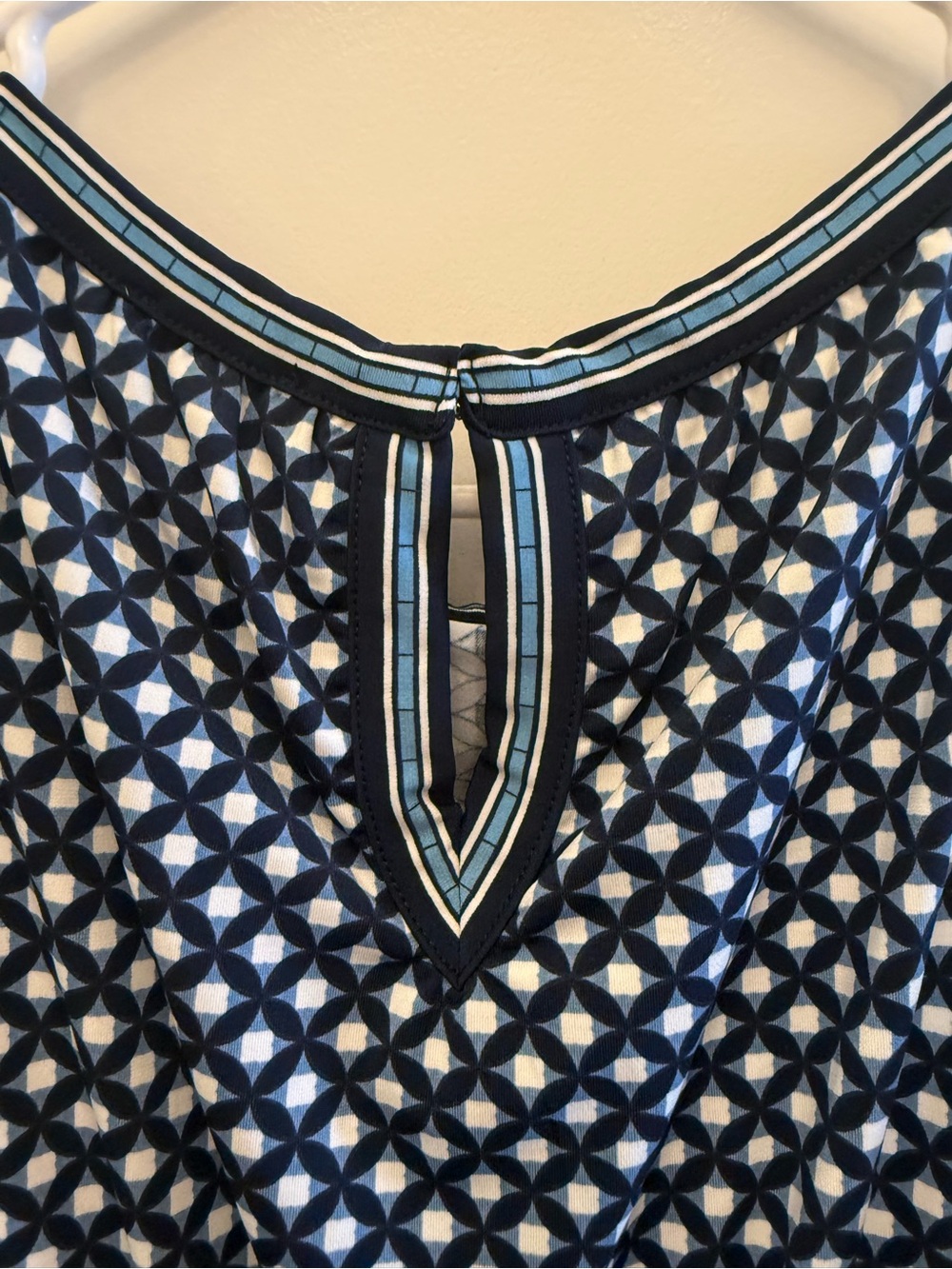 Max Studio Navy and Light Blue Patterned Maxi Dress - Picture 8 of 11